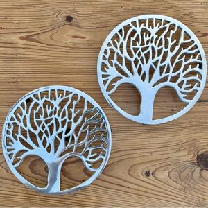 Stainless Steel Trivets with Tree Design - Set of 2
